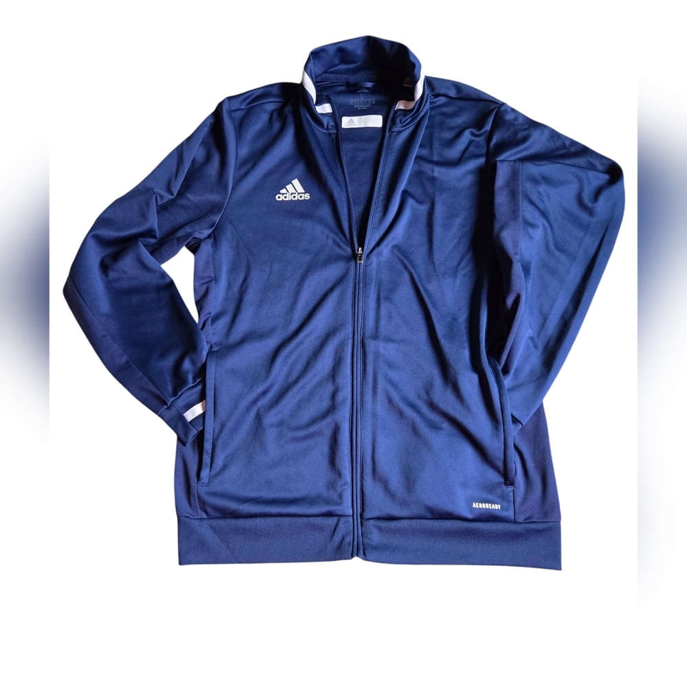 Adidas Aeroready Navy Blue Track Jacket Size L - Picture 2 of 6